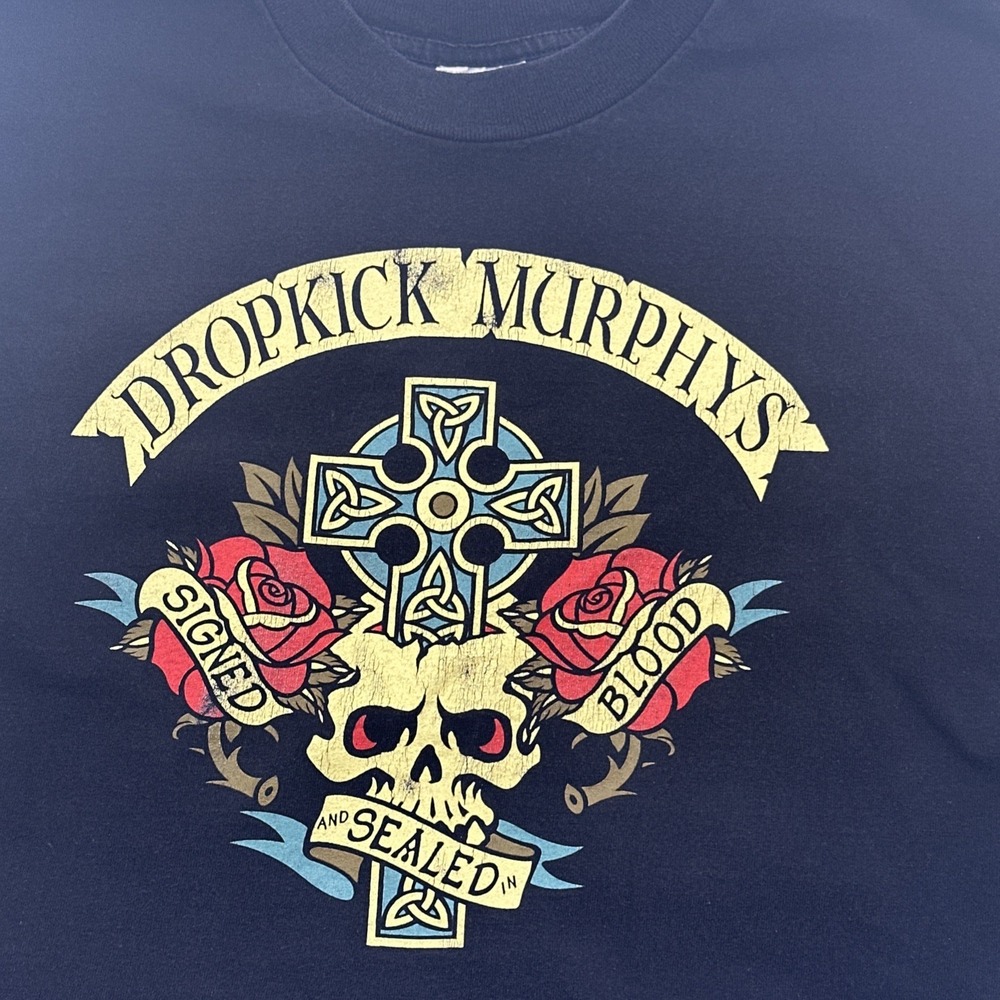Dropkick Murphys World Tour Signed & Sealed In‎ Blood T-Shirt Black USA Tag XL - Picture 7 of 10